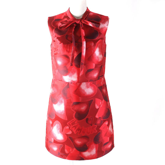 VALENTINO one piece JB3VA3J01YP Outer: 72% polyester, Outer: 28% silk, Lining: 100% silk, Lining: Red L'Amour Women 4 Used Authentic