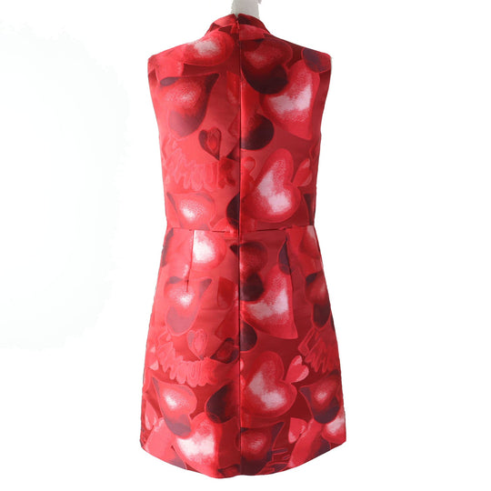 VALENTINO one piece JB3VA3J01YP Outer: 72% polyester, Outer: 28% silk, Lining: 100% silk, Lining: Red L'Amour Women 4 Used Authentic