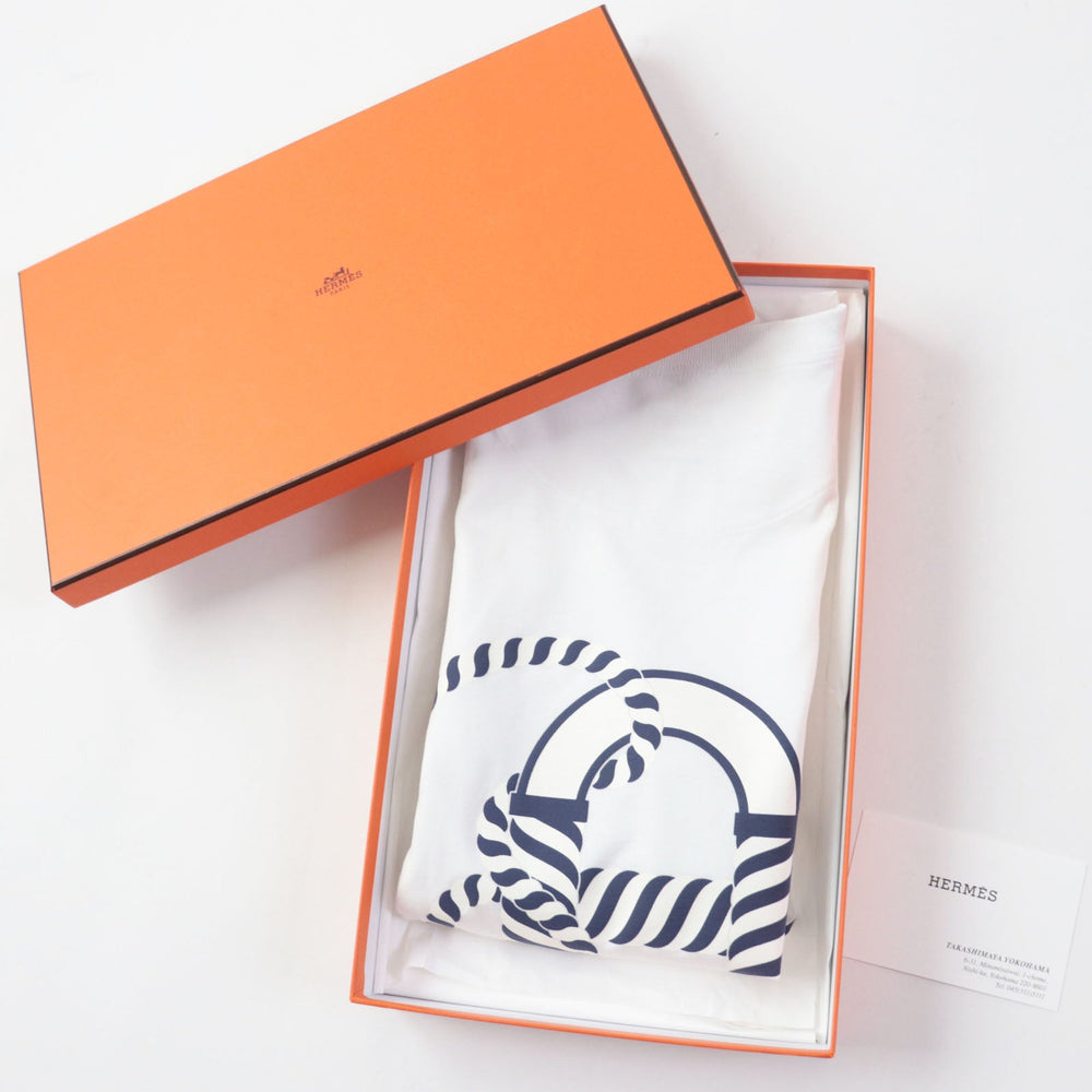 HERMES one piece 3E45080DL Outer material: 100% cotton white Canoe Women 38 Used Authentic