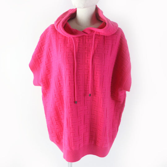 HERMES Hoodie Main: 100% wool pink Women 44 Used Authentic