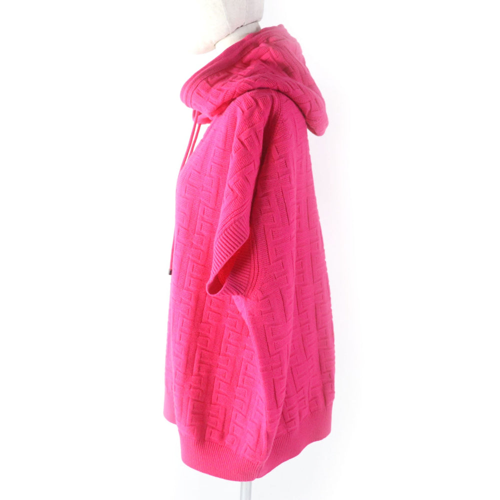 HERMES Hoodie Main: 100% wool pink Women 44 Used Authentic