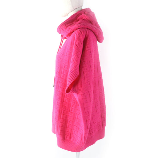 HERMES Hoodie Main: 100% wool pink Women 44 Used Authentic