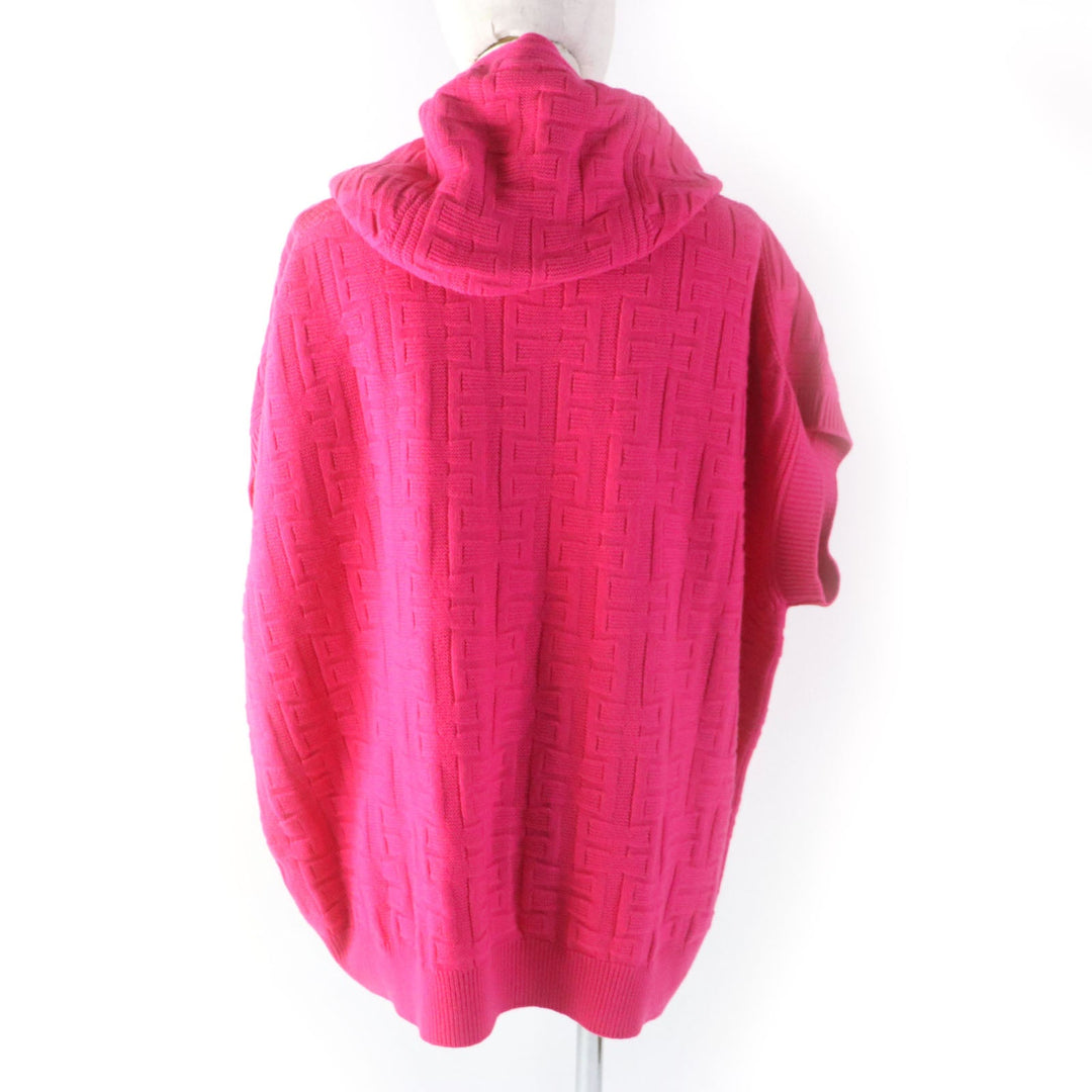 HERMES Hoodie Main: 100% wool pink Women 44 Used Authentic
