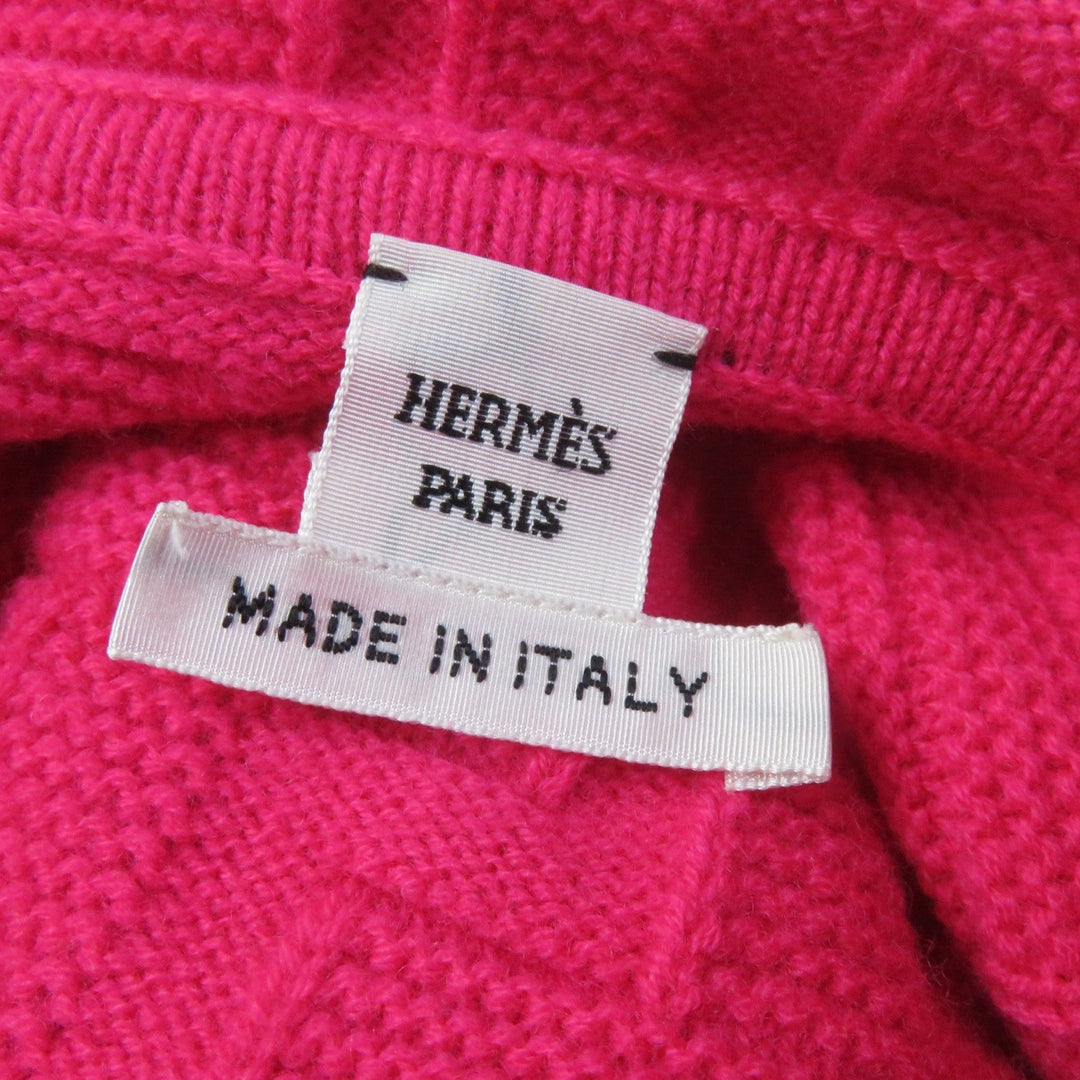 HERMES Hoodie Main: 100% wool pink Women 44 Used Authentic