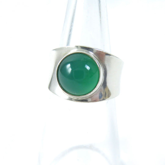 Georg Jensen Ring 124 Main: AG925, Part: Chalcedony Silver Green Women Used Authentic