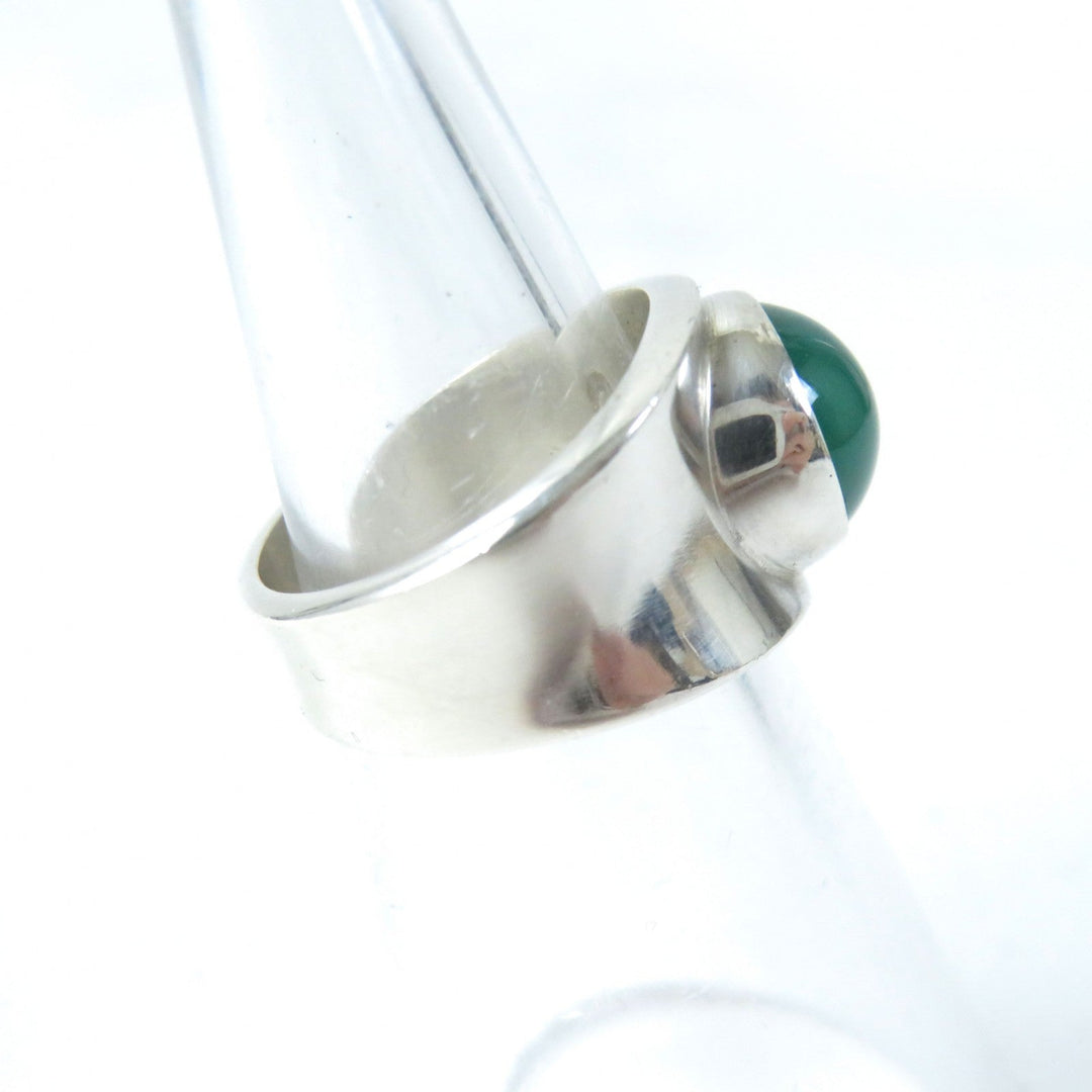 Georg Jensen Ring 124 Main: AG925, Part: Chalcedony Silver Green Women Used Authentic