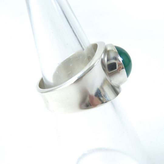 Georg Jensen Ring 124 Main: AG925, Part: Chalcedony Silver Green Women Used Authentic
