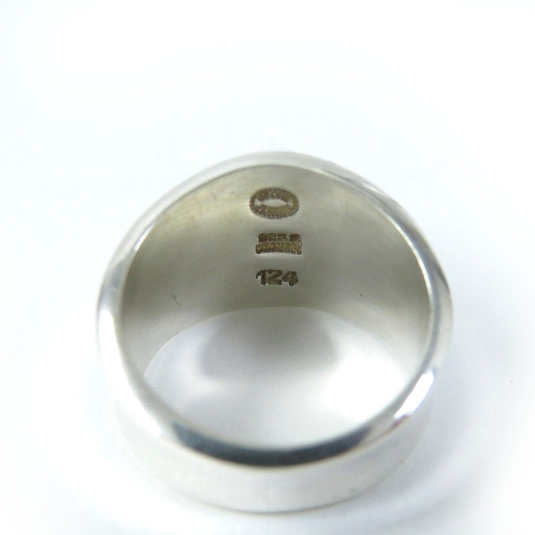 Georg Jensen Ring 124 Main: AG925, Part: Chalcedony Silver Green Women Used Authentic