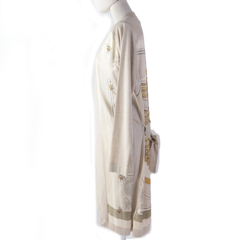 HERMES ensemble Main: 100% silk, Main: 50% silk, Main: 50% cashmere beige Napoleon Women 34 Used Authentic