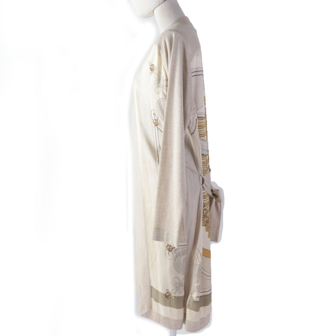 HERMES ensemble Main: 100% silk, Main: 50% silk, Main: 50% cashmere beige Napoleon Women 34 Used Authentic