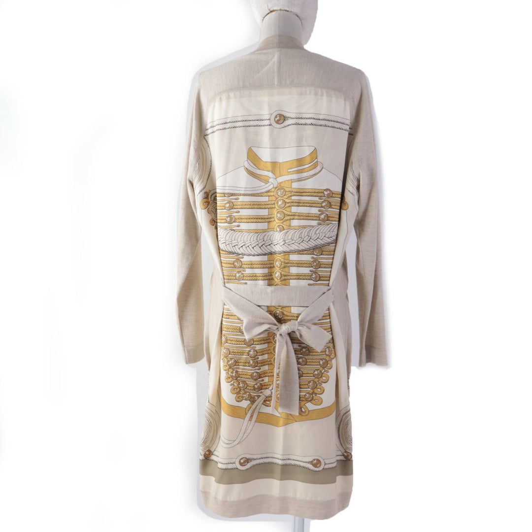 HERMES ensemble Main: 100% silk, Main: 50% silk, Main: 50% cashmere beige Napoleon Women 34 Used Authentic