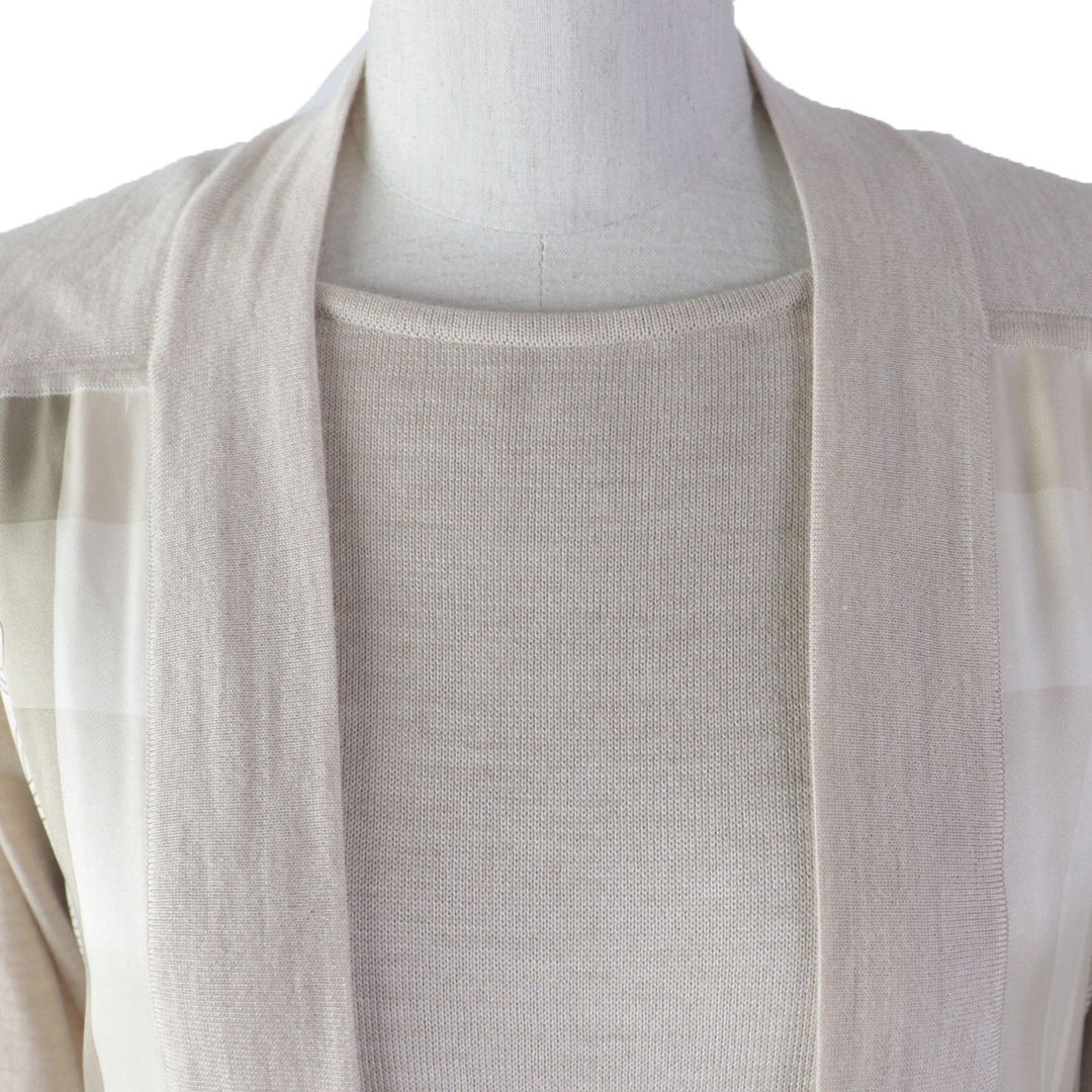 HERMES ensemble Main: 100% silk, Main: 50% silk, Main: 50% cashmere beige Napoleon Women 34 Used Authentic