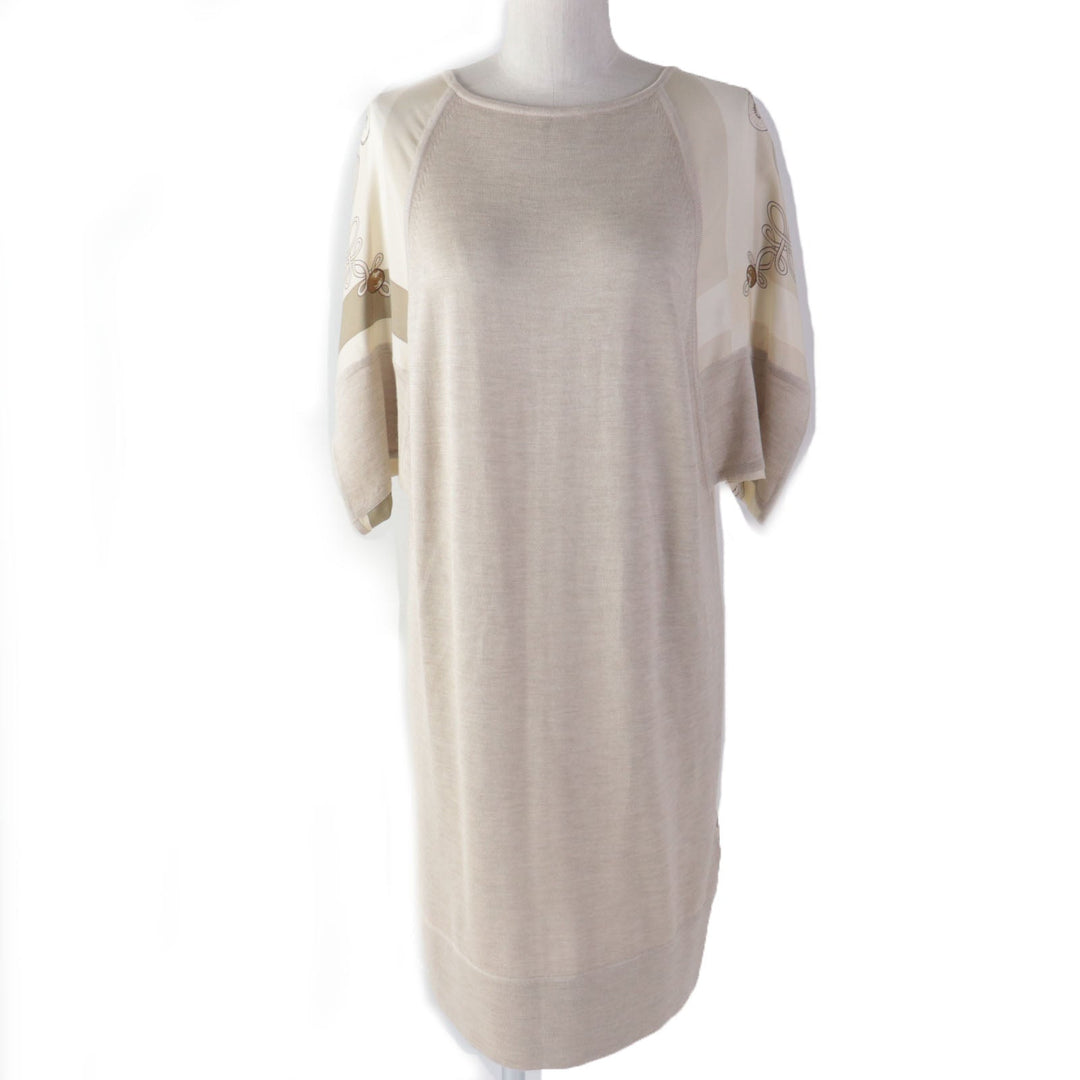 HERMES ensemble Main: 100% silk, Main: 50% silk, Main: 50% cashmere beige Napoleon Women 34 Used Authentic