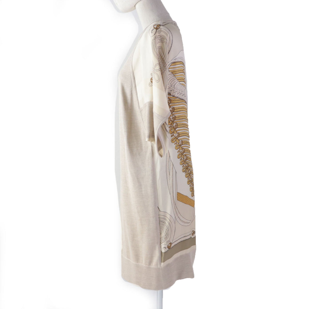 HERMES ensemble Main: 100% silk, Main: 50% silk, Main: 50% cashmere beige Napoleon Women 34 Used Authentic