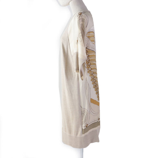 HERMES ensemble Main: 100% silk, Main: 50% silk, Main: 50% cashmere beige Napoleon Women 34 Used Authentic