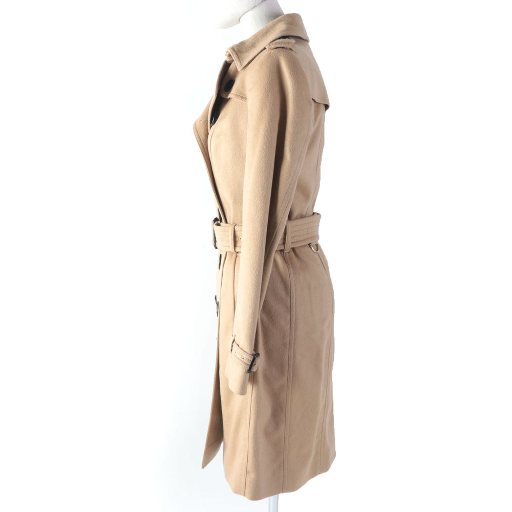 BURBERRY trench coat Main: 100% cashmere, Part: 66% wool, Part: 22% nylon, Part: 12% cashmere, Lining: 100% viscose (rayon), Lining (sleeve lining): 100% viscose beige SANDRINGHAM Sandringham Women 38 Used Authentic