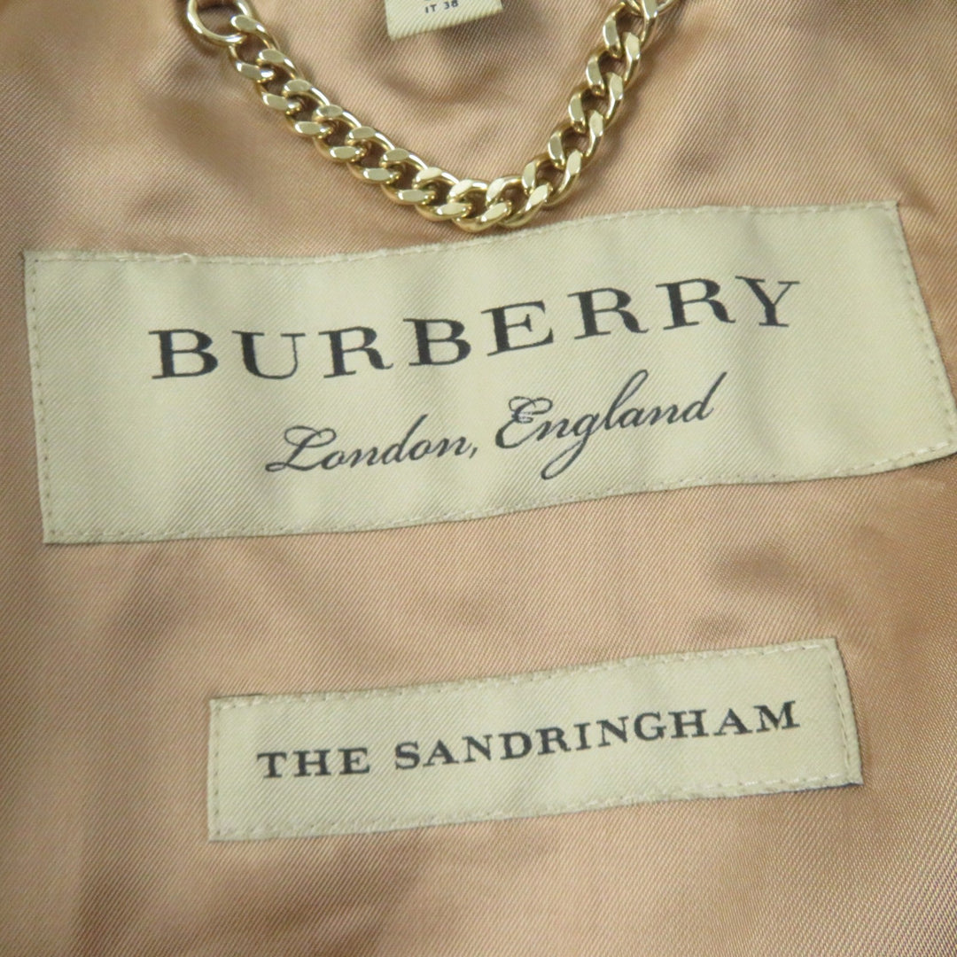 BURBERRY trench coat Main: 100% cashmere, Part: 66% wool, Part: 22% nylon, Part: 12% cashmere, Lining: 100% viscose (rayon), Lining (sleeve lining): 100% viscose beige SANDRINGHAM Sandringham Women 38 Used Authentic