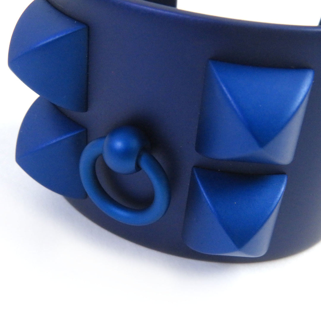 HERMES Bangle Sunset aluminum blue collier de chien bracelet Women Used Authentic