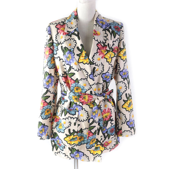MAX MARA Jacket Lining: 62% acetate, Lining: 38% polyester, Outer: 77% viscose, 23% lino multicolor Women 42 Used Authentic