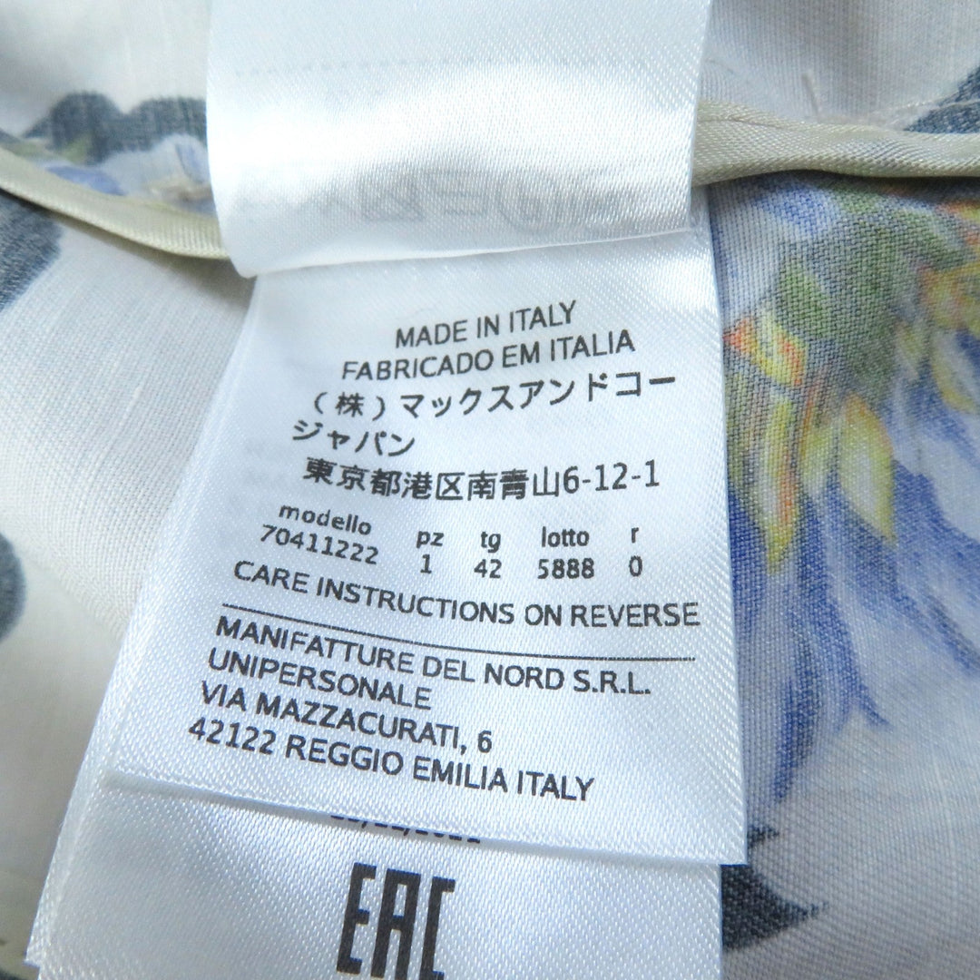 MAX MARA Jacket Lining: 62% acetate, Lining: 38% polyester, Outer: 77% viscose, 23% lino multicolor Women 42 Used Authentic