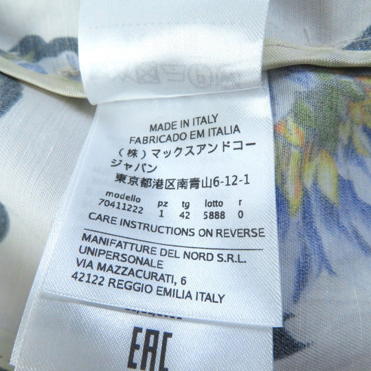 MAX MARA Jacket Lining: 62% acetate, Lining: 38% polyester, Outer: 77% viscose, 23% lino multicolor Women 42 Used Authentic