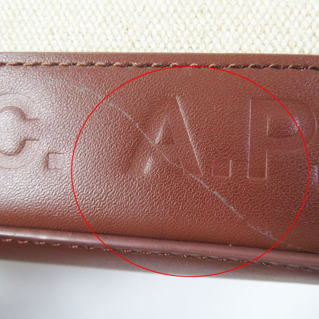 A.P.C. Tote Bag Main: 36% jute, 35% linen, 29% cotton; Part: 100% leather Brown Beige type Women Used Authentic