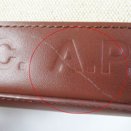 A.P.C. Tote Bag Main: 36% jute, 35% linen, 29% cotton; Part: 100% leather Brown Beige type Women Used Authentic