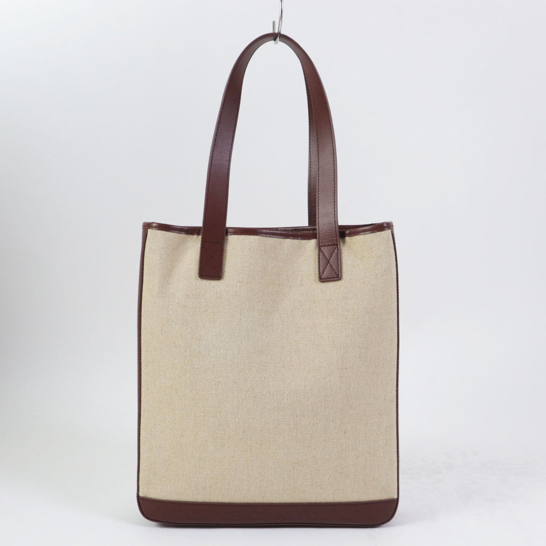 A.P.C. Tote Bag Main: 36% jute, 35% linen, 29% cotton; Part: 100% leather Brown Beige type Women Used Authentic