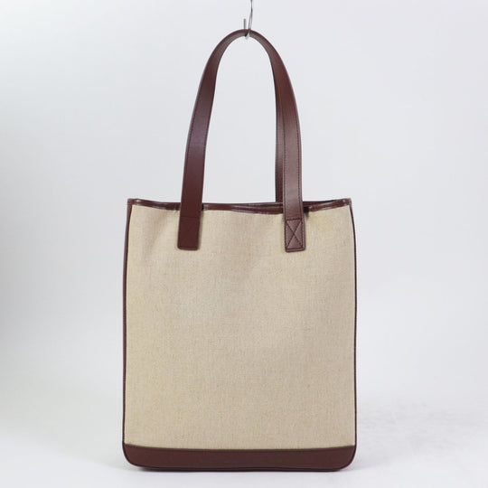 A.P.C. Tote Bag Main: 36% jute, 35% linen, 29% cotton; Part: 100% leather Brown Beige type Women Used Authentic
