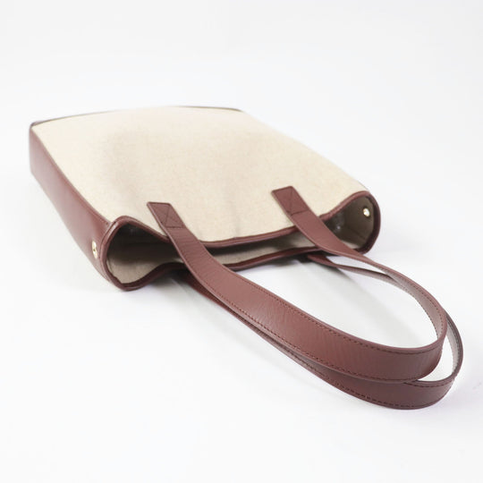 A.P.C. Tote Bag Main: 36% jute, 35% linen, 29% cotton; Part: 100% leather Brown Beige type Women Used Authentic