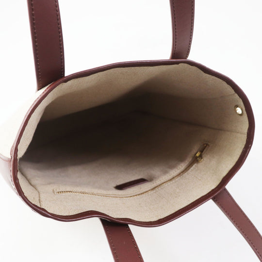 A.P.C. Tote Bag Main: 36% jute, 35% linen, 29% cotton; Part: 100% leather Brown Beige type Women Used Authentic