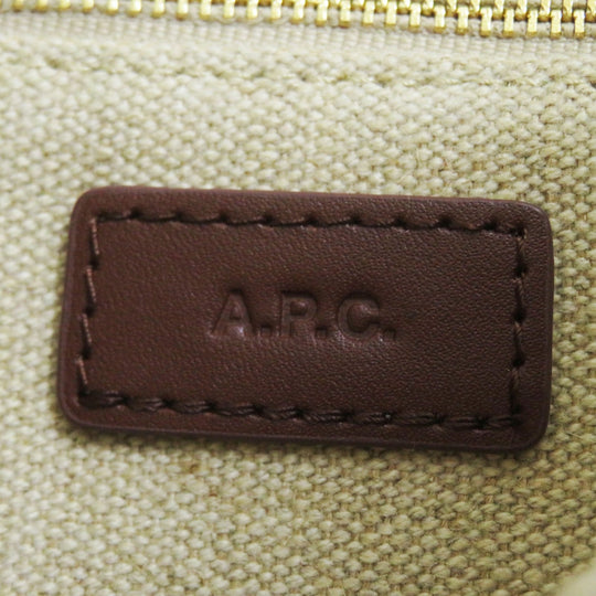 A.P.C. Tote Bag Main: 36% jute, 35% linen, 29% cotton; Part: 100% leather Brown Beige type Women Used Authentic