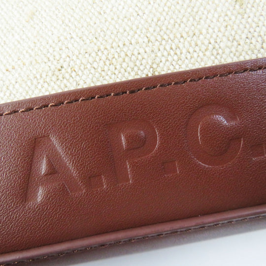 A.P.C. Tote Bag Main: 36% jute, 35% linen, 29% cotton; Part: 100% leather Brown Beige type Women Used Authentic