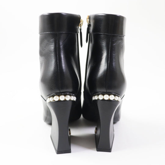 CHANEL Ankle boots 22A G39262 Shiny goatskin black 36 1/2C