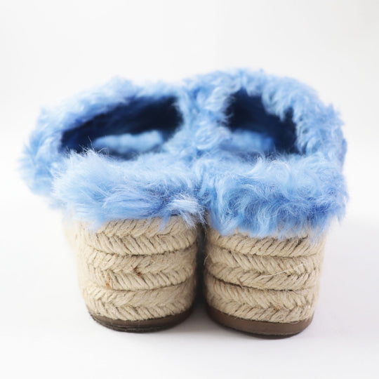 MIUMIU Sandals 5XX071 Main: Eco fur Light blue Women 35 Used Authentic