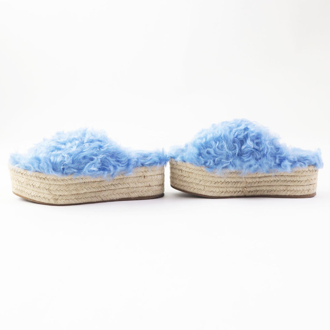 MIUMIU Sandals 5XX071 Main: Eco fur Light blue Women 35 Used Authentic