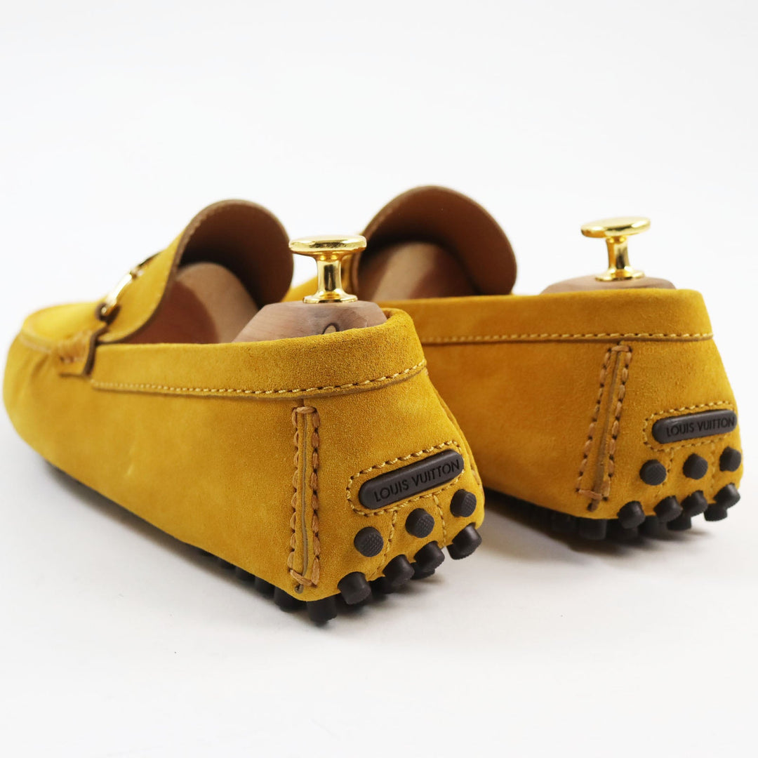 LOUIS VUITTON loafers Main: Suede yellow Driving shoes Porto Vecchio Line mens 6 Used Authentic