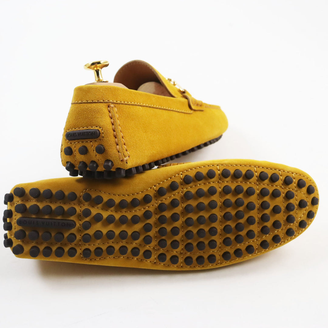 LOUIS VUITTON loafers Main: Suede yellow Driving shoes Porto Vecchio Line mens 6 Used Authentic