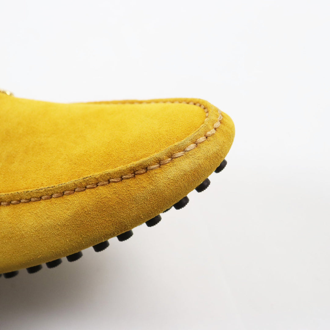 LOUIS VUITTON loafers Main: Suede yellow Driving shoes Porto Vecchio Line mens 6 Used Authentic