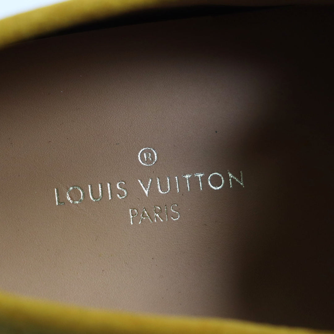 LOUIS VUITTON loafers Main: Suede yellow Driving shoes Porto Vecchio Line mens 6 Used Authentic