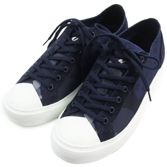 LOUIS VUITTON Low cut sneakers Part: suede Navy Tattoo line mens 8 Used Authentic