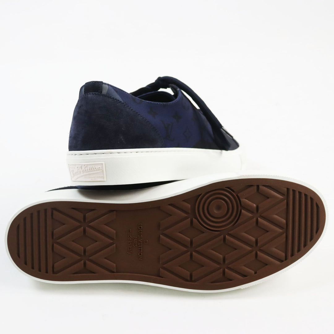 LOUIS VUITTON Low cut sneakers Part: suede Navy Tattoo line mens 8 Used Authentic
