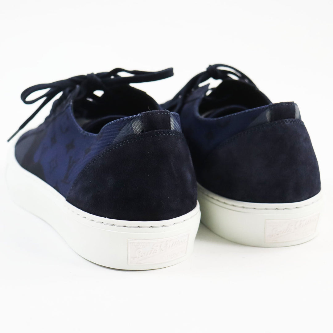 LOUIS VUITTON Low cut sneakers Part: suede Navy Tattoo line mens 8 Used Authentic