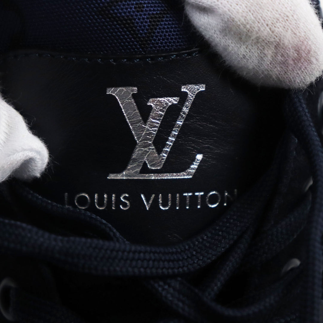 LOUIS VUITTON Low cut sneakers Part: suede Navy Tattoo line mens 8 Used Authentic
