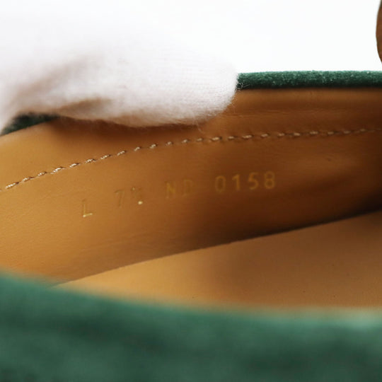 LOUIS VUITTON loafers Main: Suede green Driving shoes Bolt Vecchio Line mens 7 1/2 Used Authentic