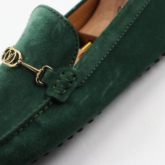 LOUIS VUITTON loafers Main: Suede green Driving shoes Bolt Vecchio Line mens 7 1/2 Used Authentic