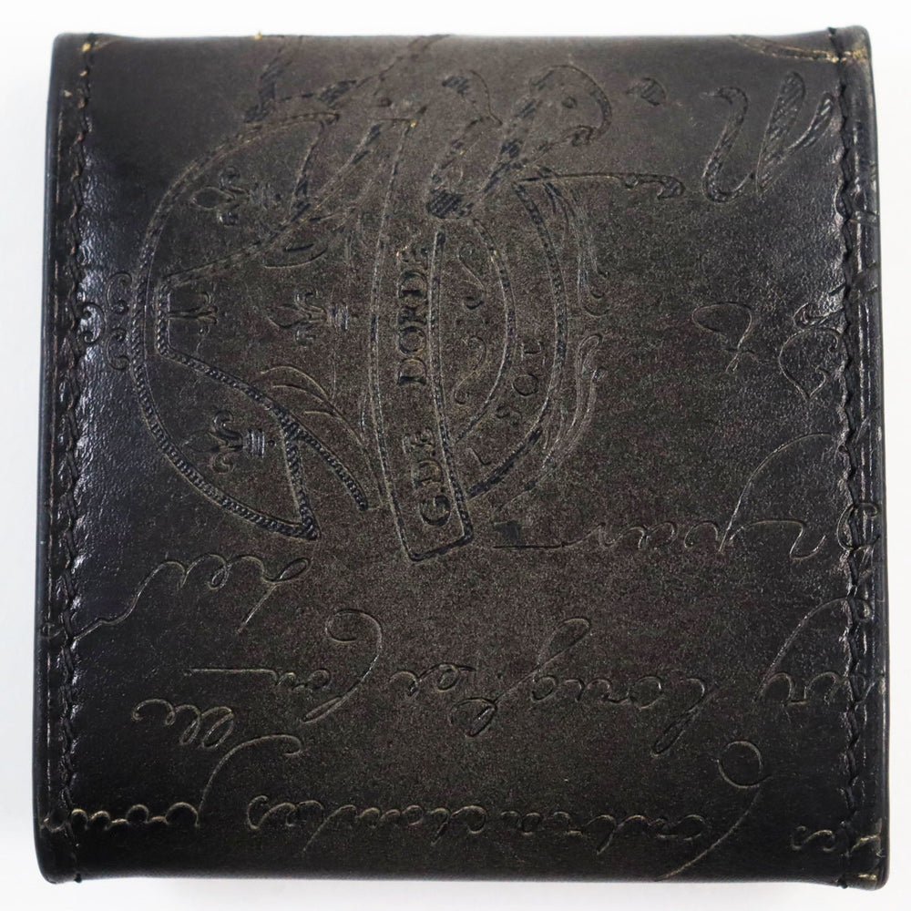 Berluti Coin case Main: Leather Dark gray Origin Scritto Leather Coin Purse mens Used Authentic