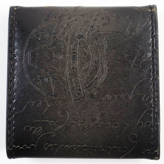 Berluti Coin case Main: Leather Dark gray Origin Scritto Leather Coin Purse mens Used Authentic