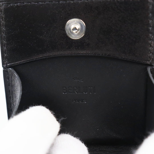 Berluti Coin case Main: Leather Dark gray Origin Scritto Leather Coin Purse mens Used Authentic