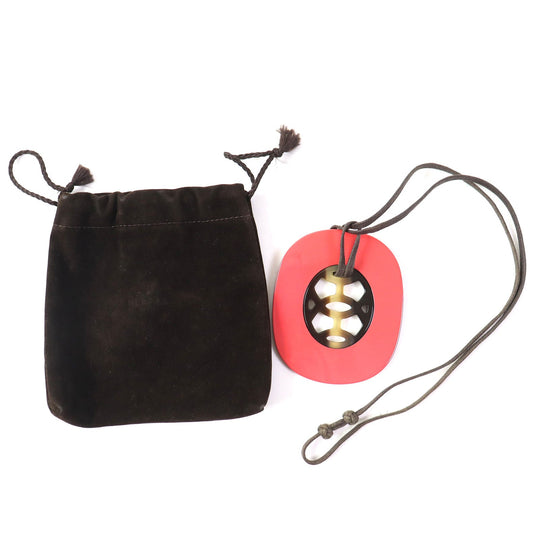 HERMES Necklace Main: Buffalo Fawn Pink Brown type Lift GM Necklace Women Used Authentic